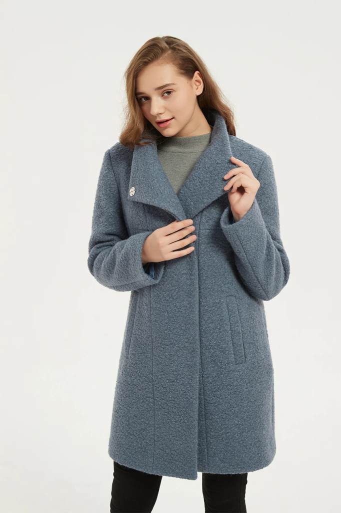 Versatile Style: IKAZZ Women’s Asymmetrical Mid-Length Wool Coat & Jacket